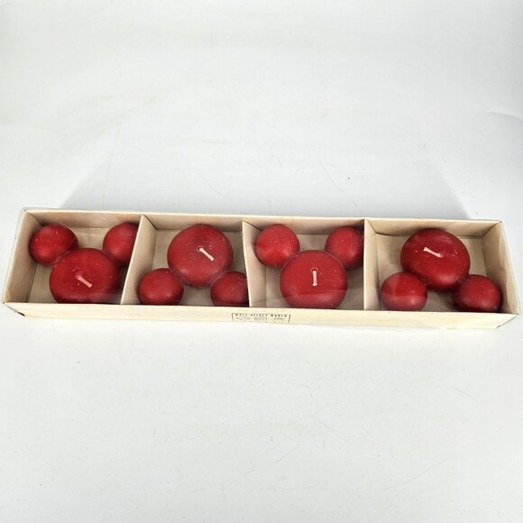 Disney Mickey Head Floating Candles Set Of 4 Red Walt Disney World At Home - Picture 1 of 11